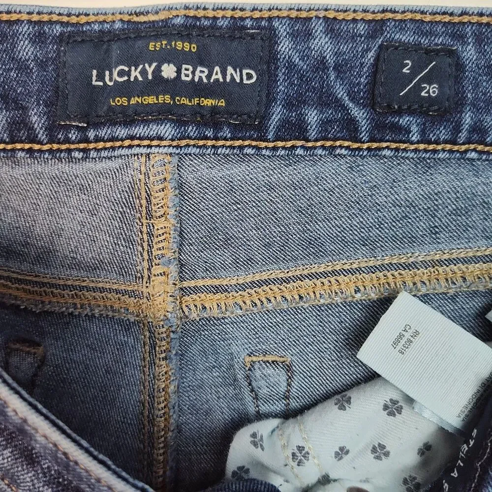 Lucky Brand Stella Skinny Cropped Women's Jeans, Size 2‎ / 26, Distressed, Blue